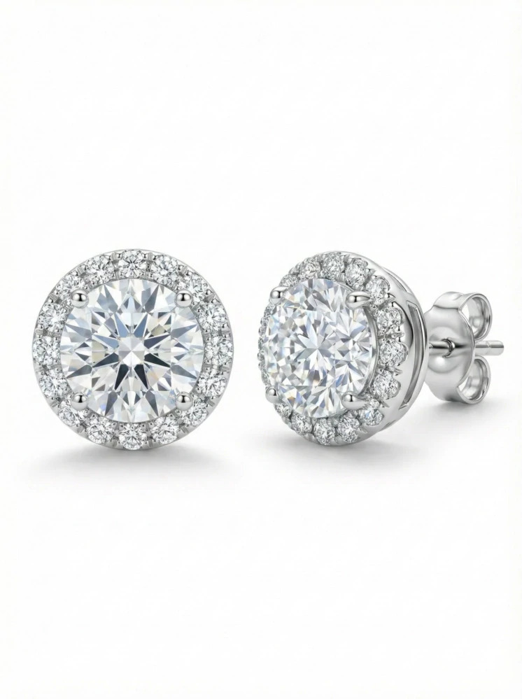 Náušnice „Halo Round Studs“