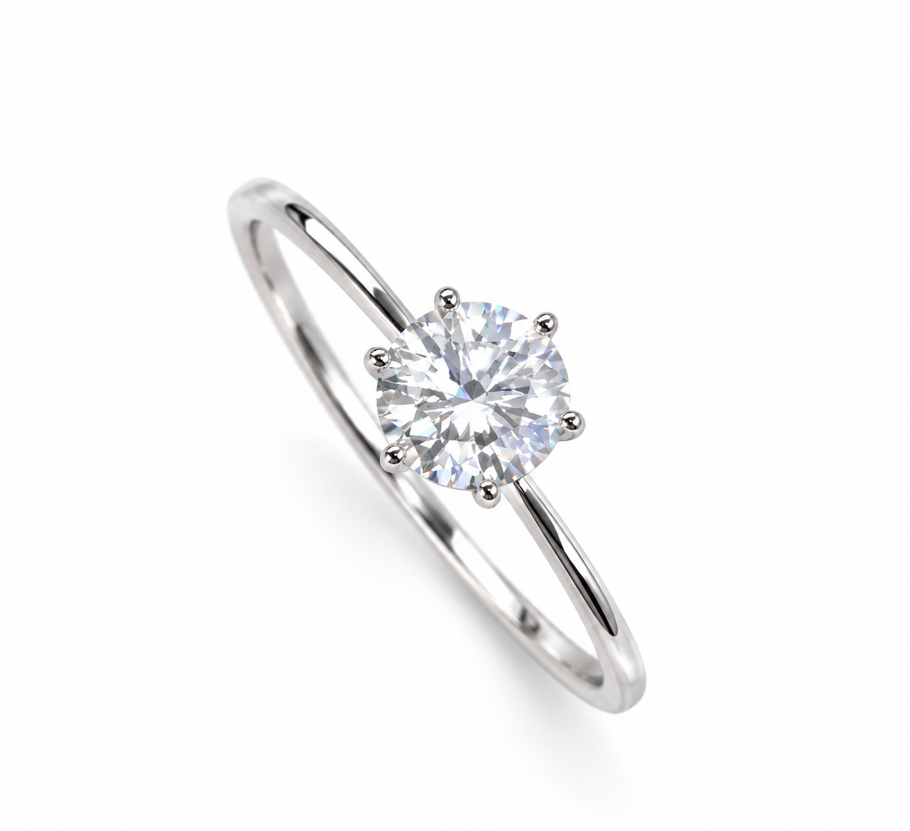 ELARA 1.21CT – Luxusní stříbrný prsten s moissanitem a briliantovým brusem | ANU JEWELRY