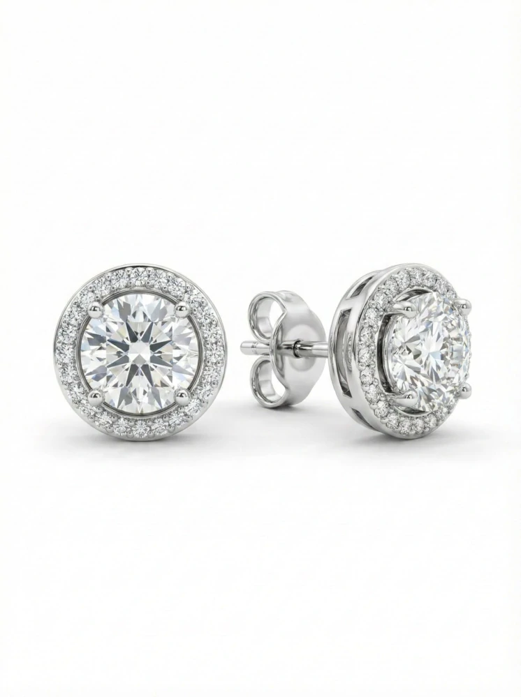 Náušnice „Kulaté Halo Studs“