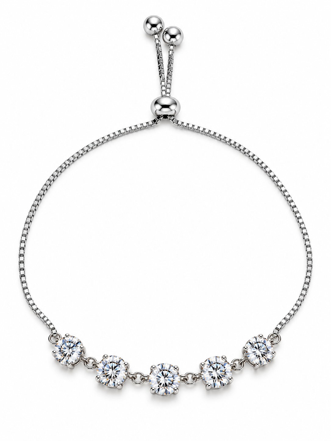 MOISSANITE LUMIÈRE 0,3 CT – Luxusní stříbrný náramek Ag 925 s moissanity
