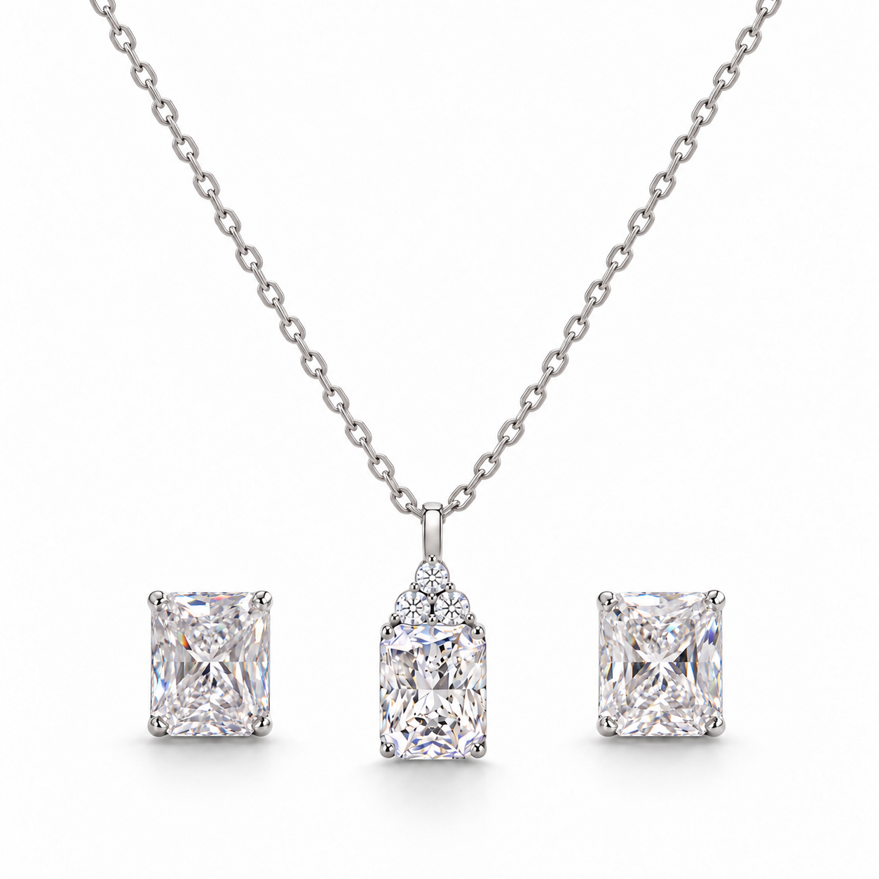 ÉCLAT PRINCESS – Luxusní šperková souprava s moissanity 4 ct | ANU JEWELRY