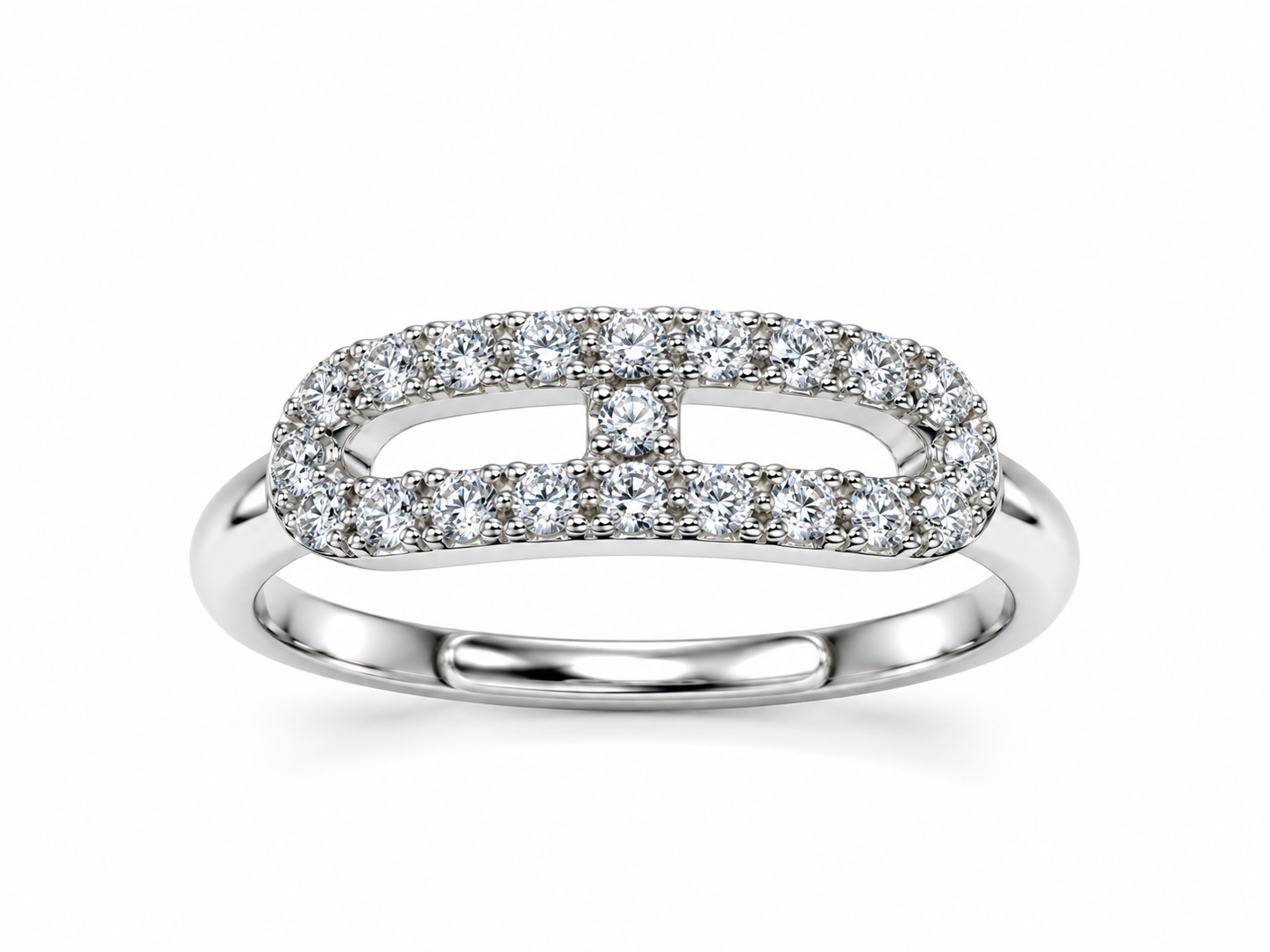 VELORA – Luxusní prsten s moissanity a geometrickým designem, nastavitelná velikost | ANU JEWELRY