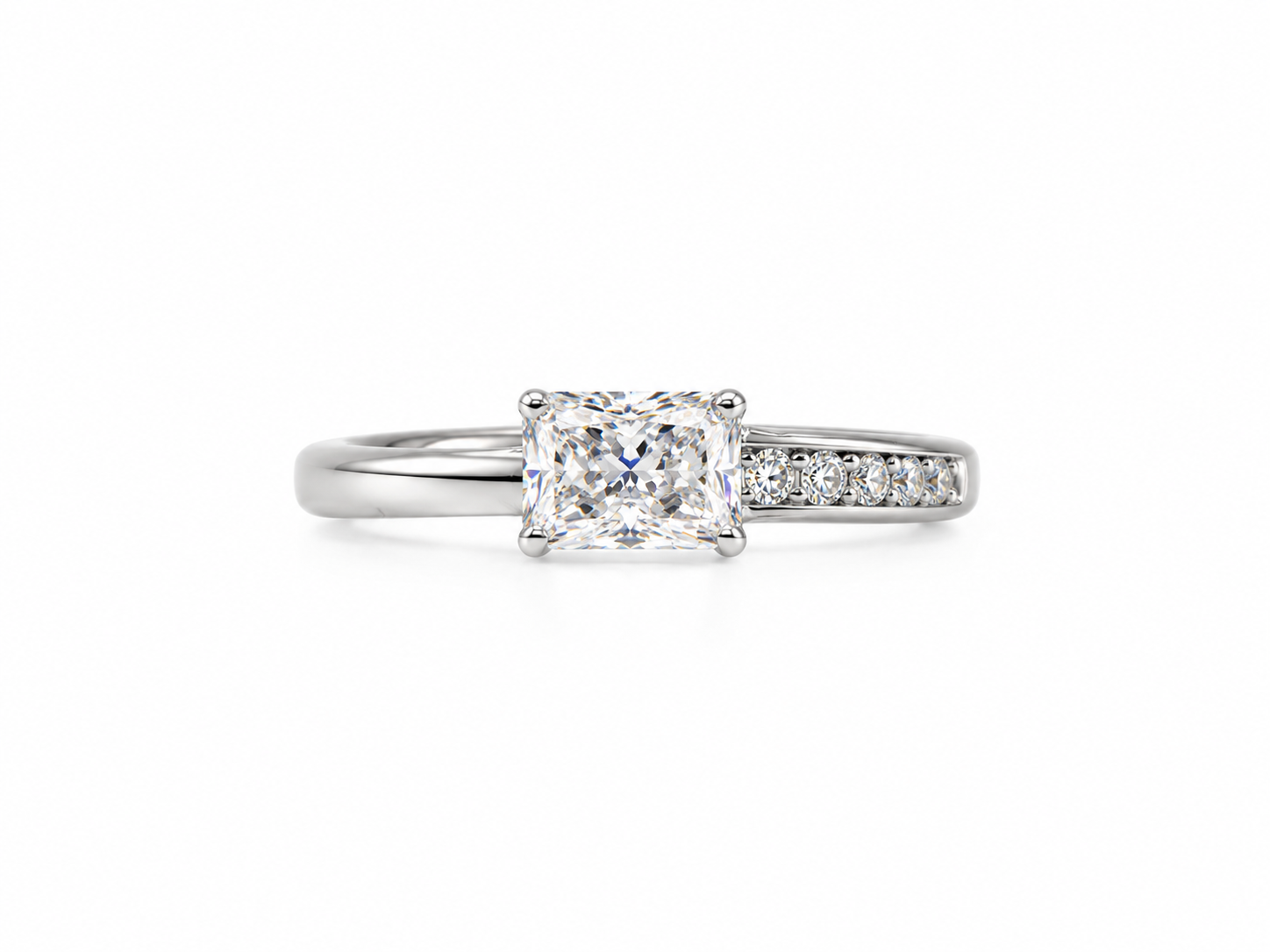 ISADORA 0,3CT – Luxusní prsten s moissanitem Princess Cut, nastavitelná velikost | ANU JEWELRY