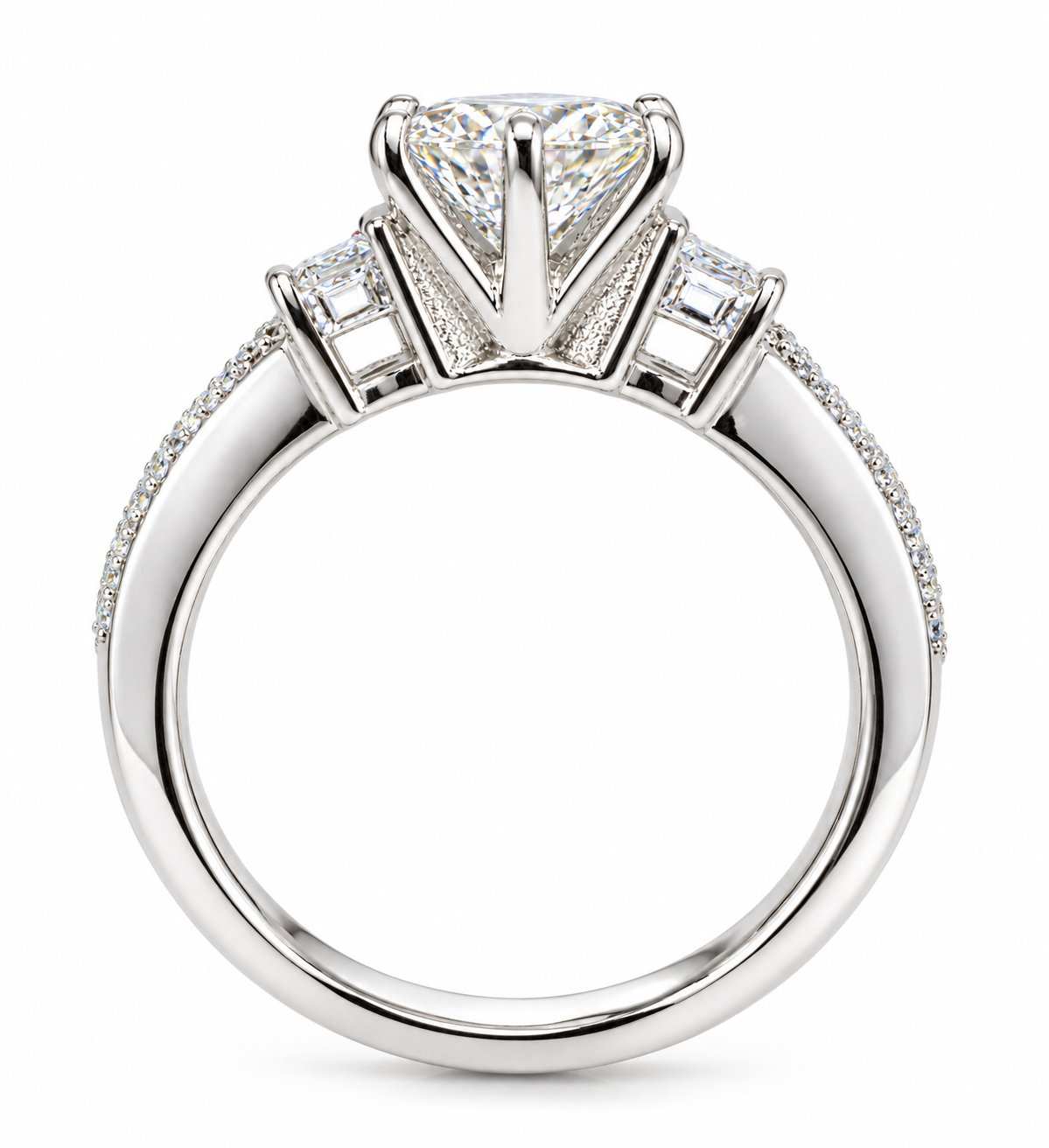 VINTAGE CHARM 2.50CT – Luxusní stříbrný prsten s moissanity v romantickém vintage stylu | ANU JEWELRY