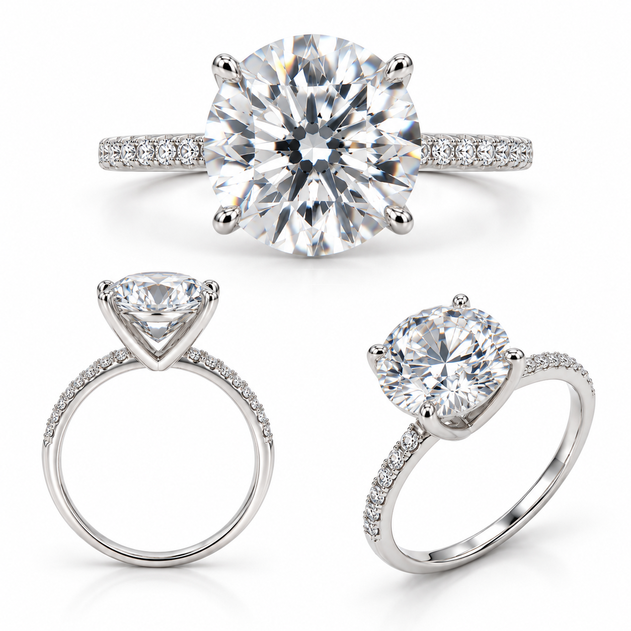 LUMINA MAXIMA 4CT – Luxusní stříbrný prsten s moissanitem 4 ct | ANU JEWELRY