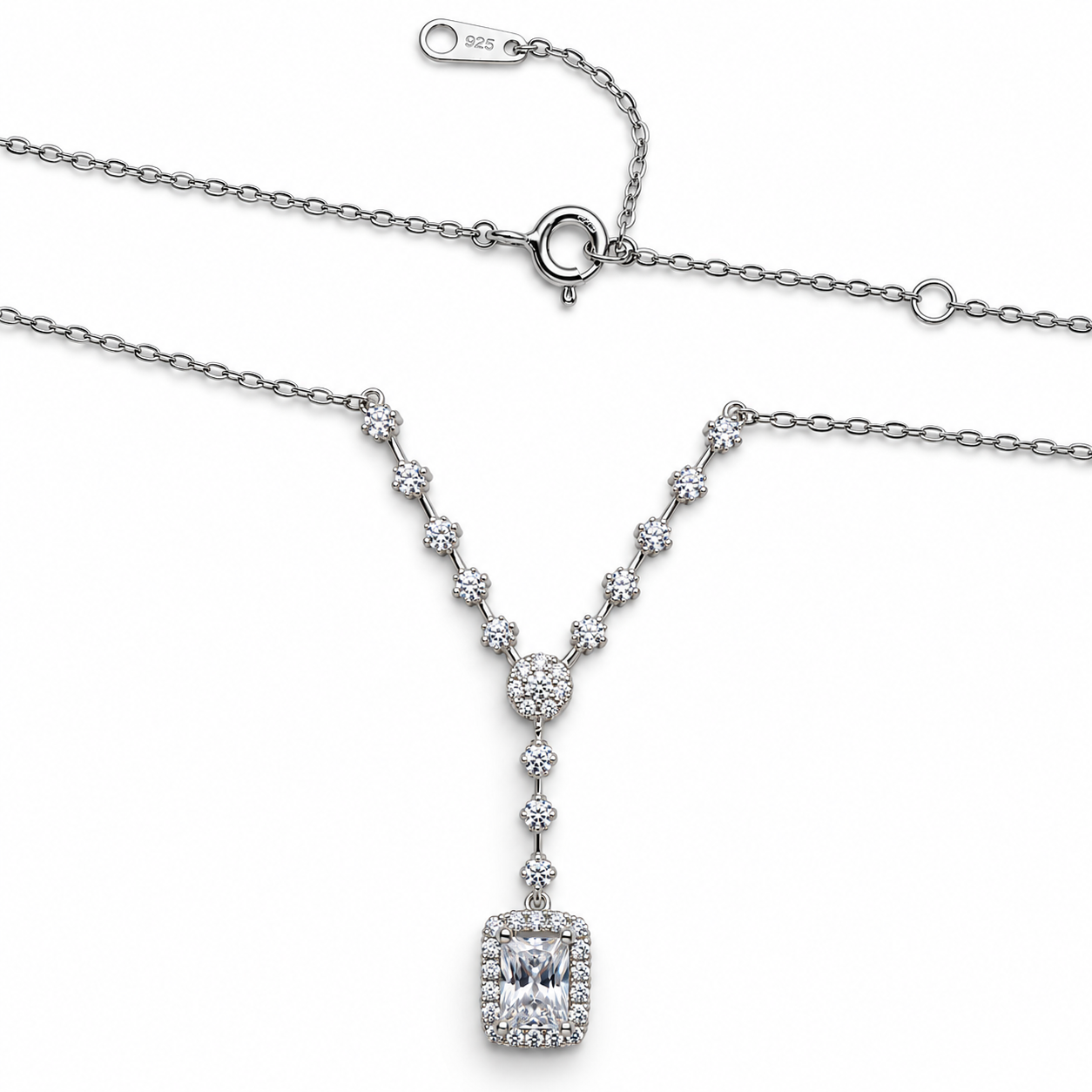 CELESTIAL RADIANCE – Stříbrný náhrdelník Ag 925 s moissanitem 0,3 ct