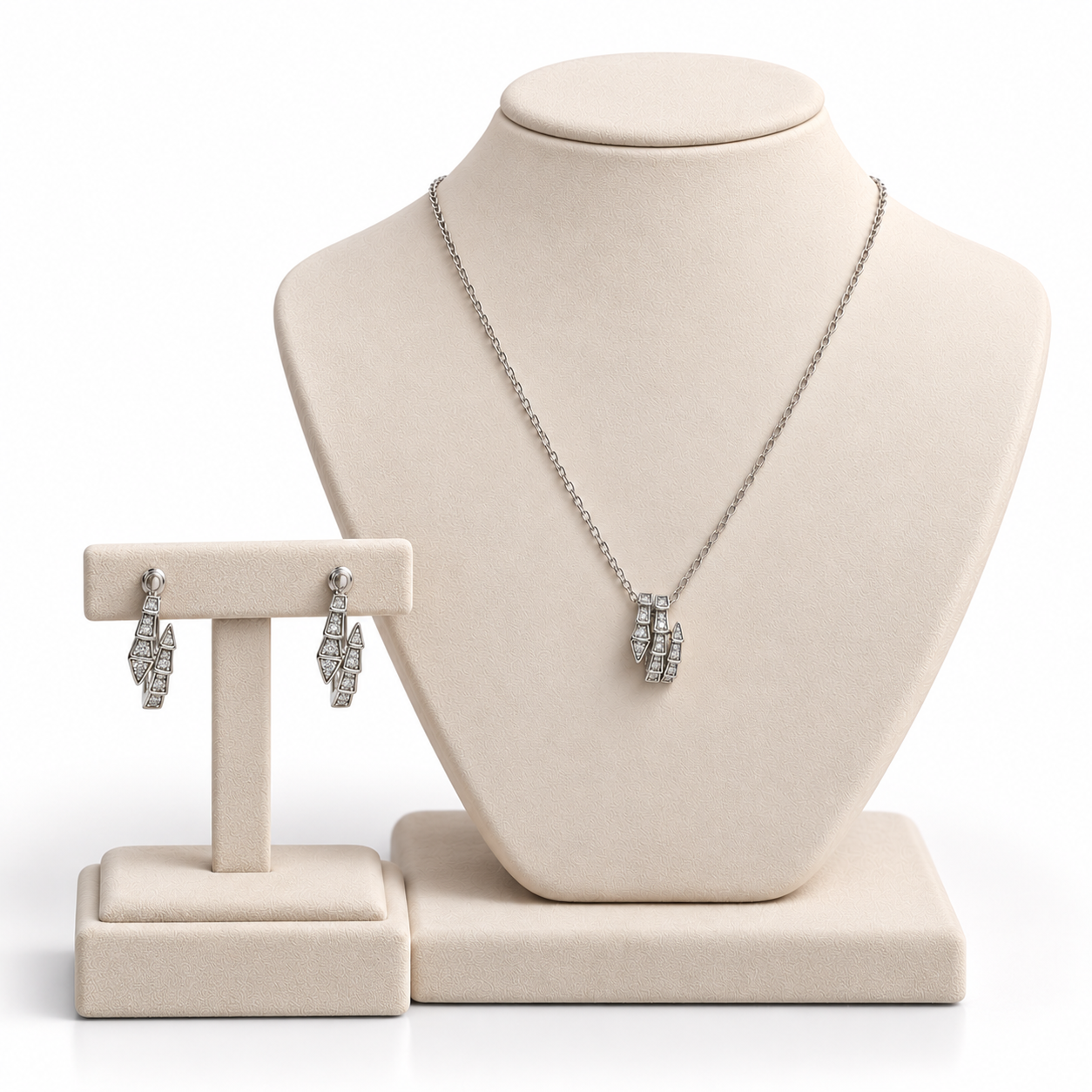 ARIA GEOMETRIC – Luxusní stříbrná souprava Ag 925 s moissanity 0,012 ct