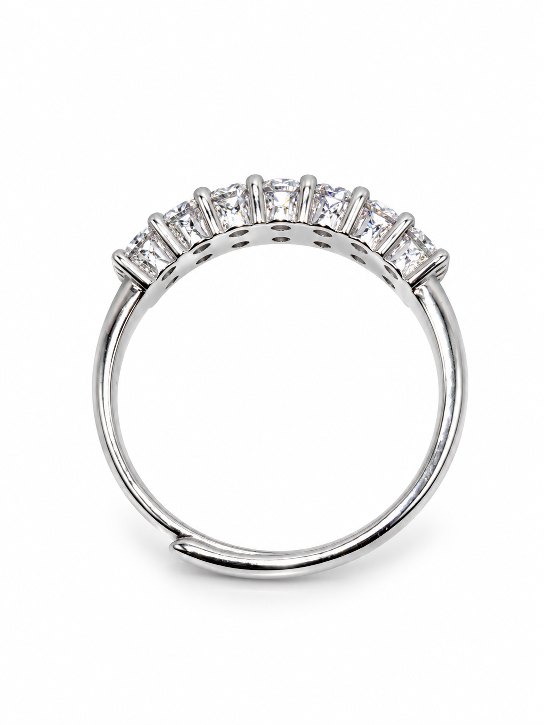 LAVINIA – Luxusní dvouřadý prsten s moissanity, nastavitelná velikost | ANU JEWELRY
