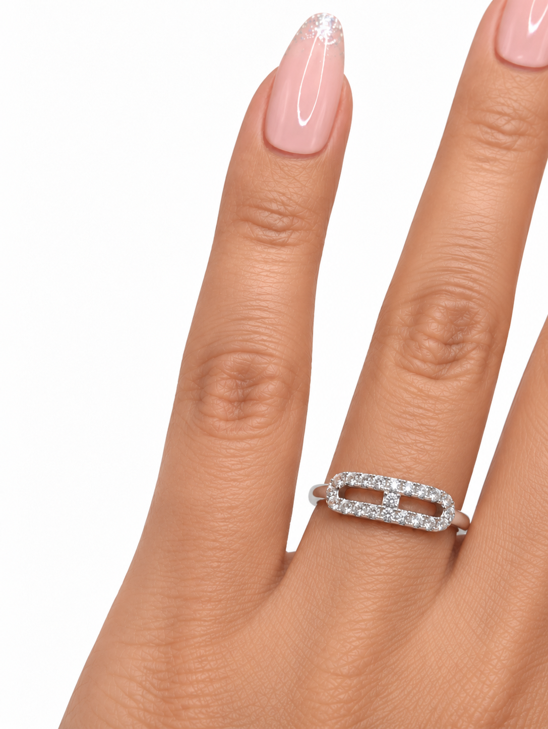 VELORA – Luxusní prsten s moissanity a geometrickým designem, nastavitelná velikost | ANU JEWELRY