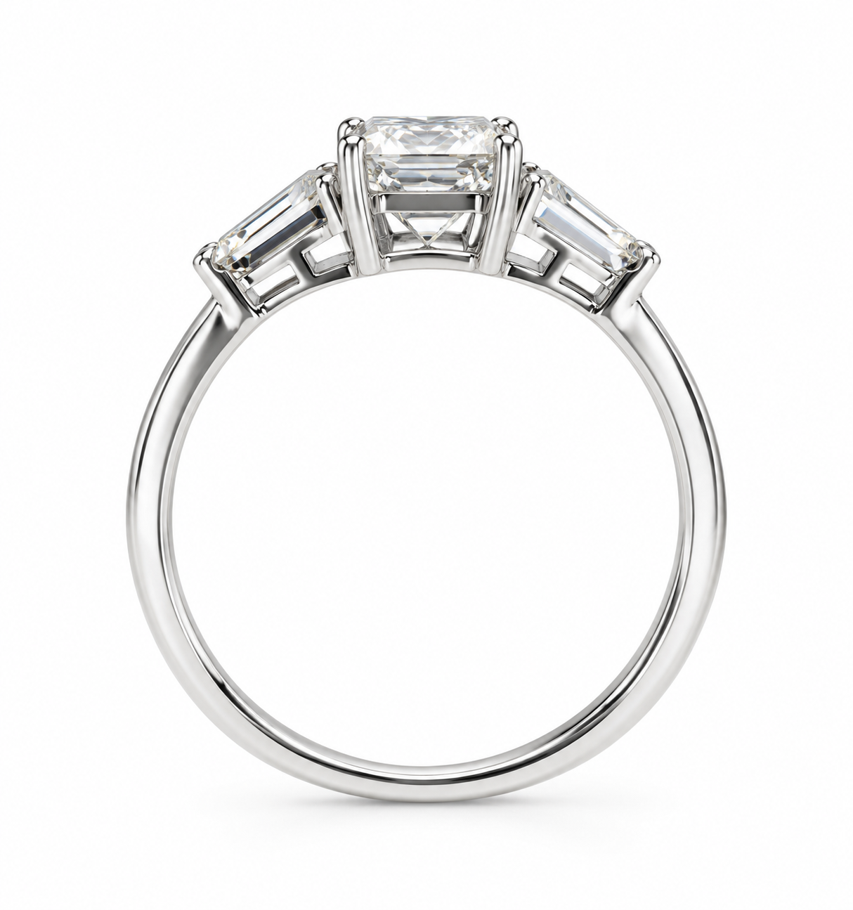 ART DECO 2CT – Luxusní stříbrný prsten s moissanitem a smaragdovým brusem | ANU JEWELRY