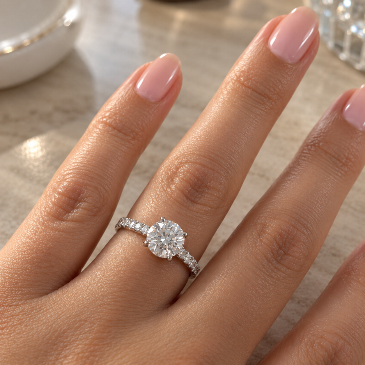 CELESTIA 3CT – Luxusní stříbrný prsten s moissanitem 3 ct | ANU JEWELRY