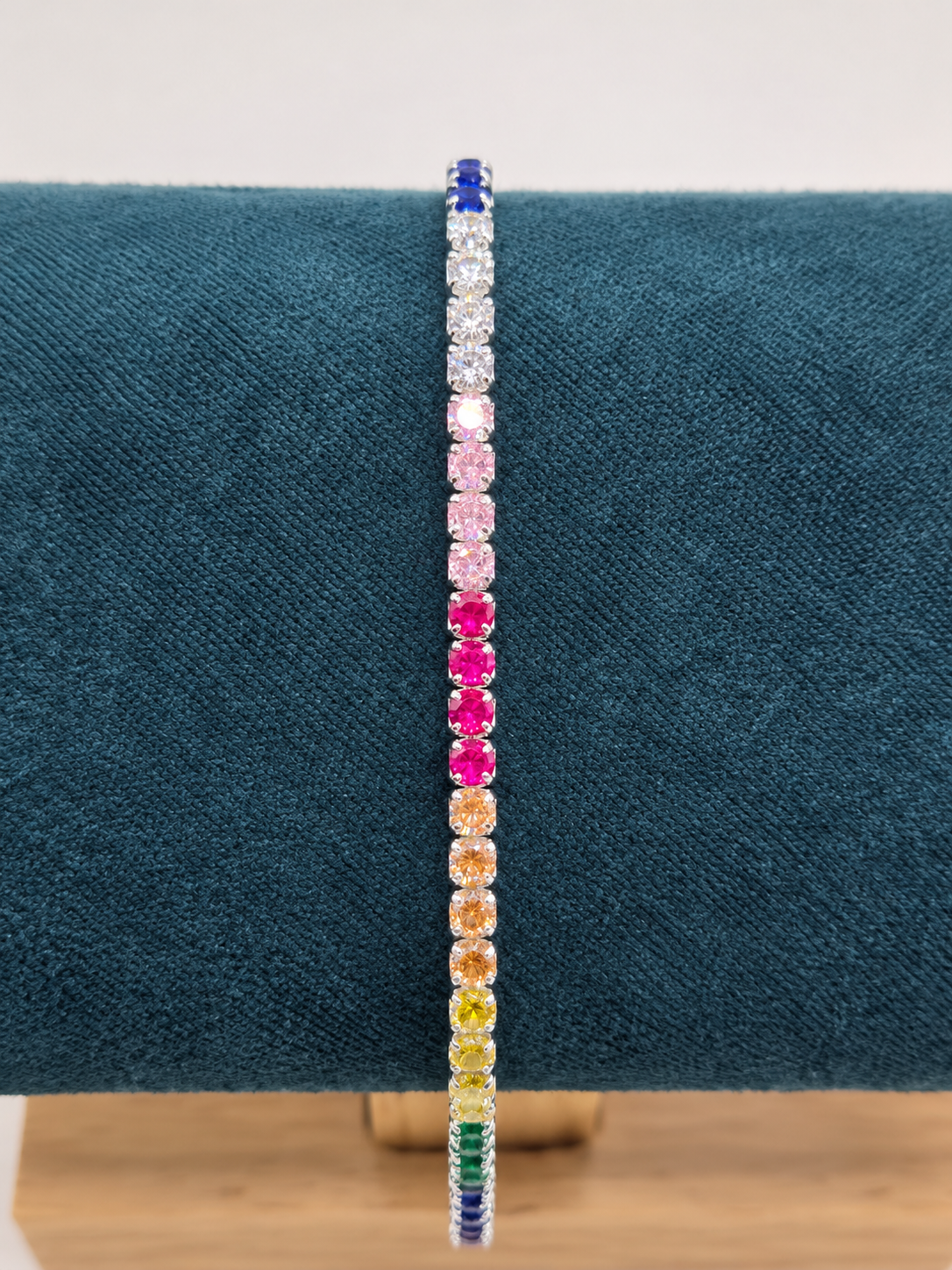 RAINBOW ETERNITY – Luxusní stříbrný náramek Ag 925 s barevnými zirkony