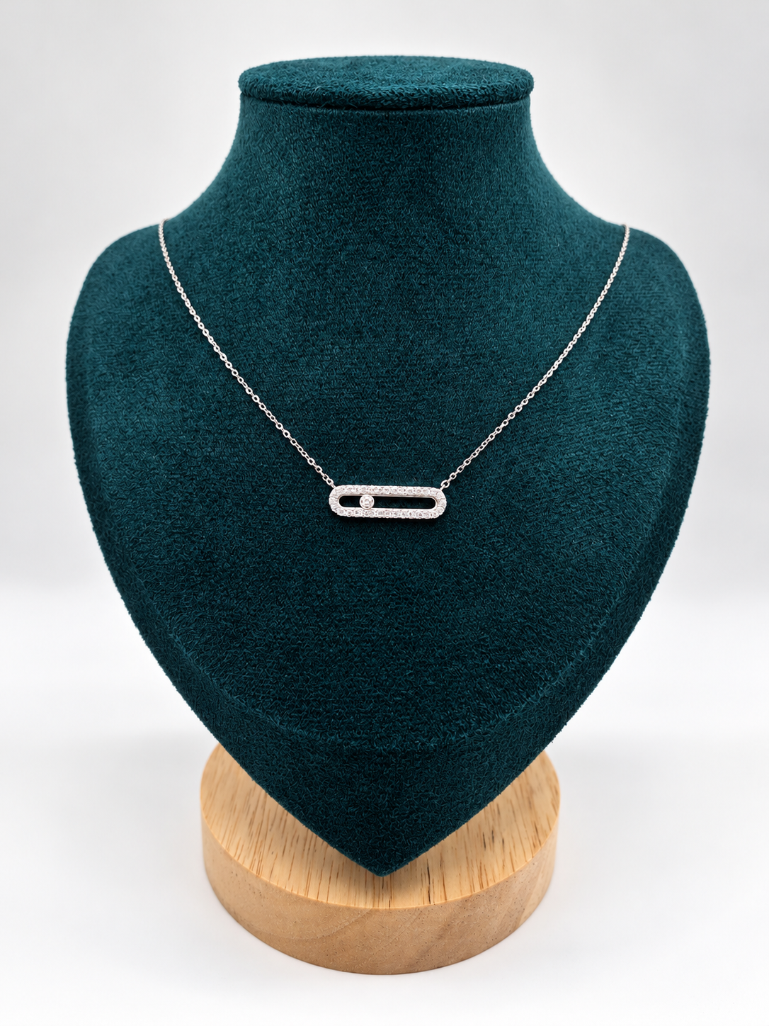 LUMINA MOTION – Luxusní stříbrný náhrdelník Ag 925 s moissanitem 0,006 ct
