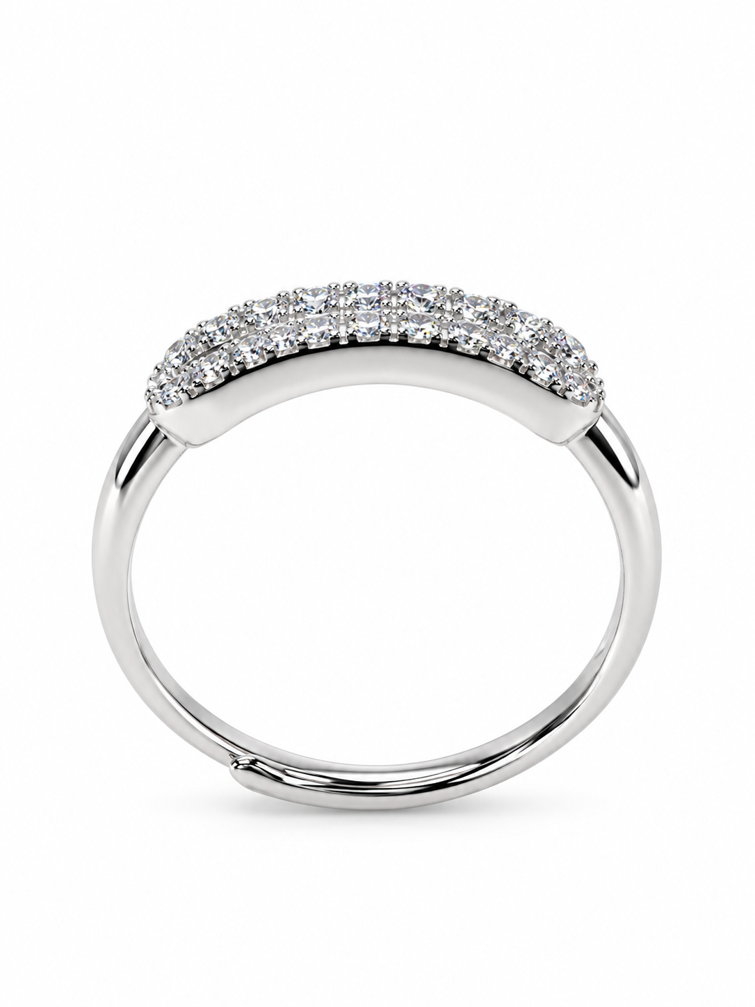 VELORA – Luxusní prsten s moissanity a geometrickým designem, nastavitelná velikost | ANU JEWELRY