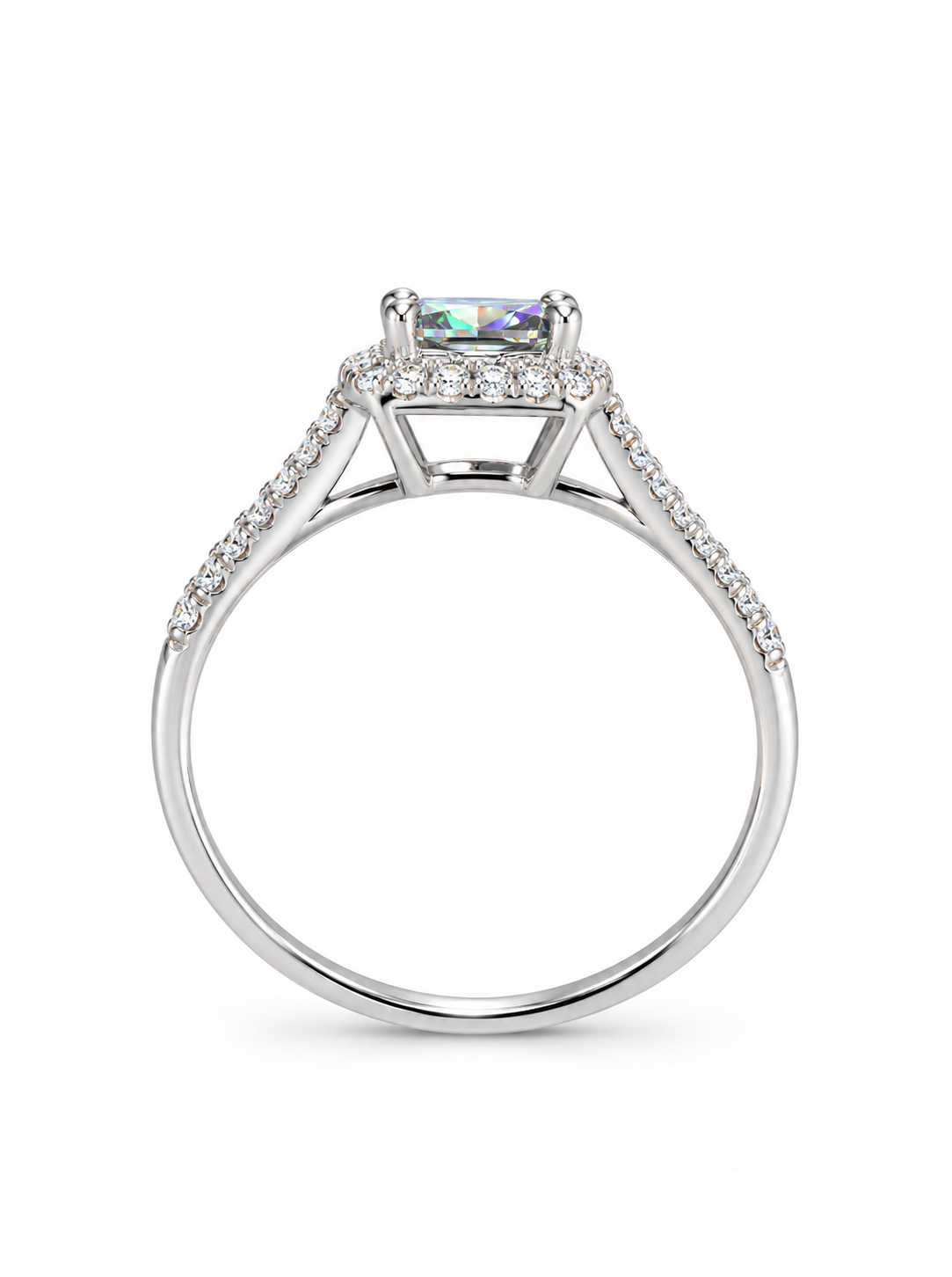 MIRELLA 1CT – Luxusní stříbrný prsten se zeleným moissanitem | ANU JEWELRY