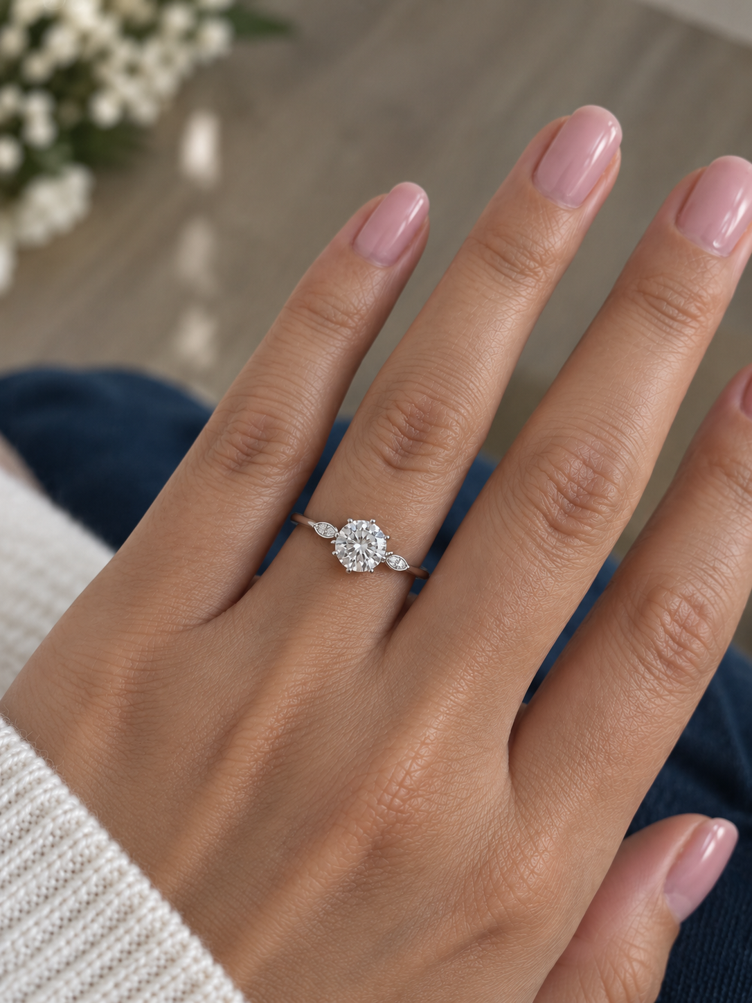 LUMIERE ROYALE – Luxusní stříbrný prsten s moissanitem | ANU JEWELRY