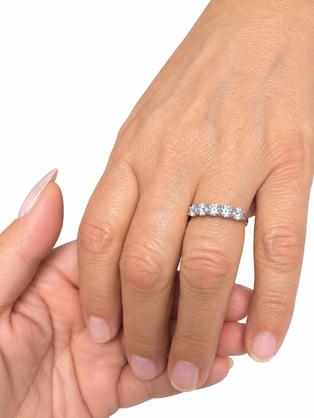 FIDELIA 1,5CT – Luxusní stříbrný prsten s pěti moissanity | ANU JEWELRY