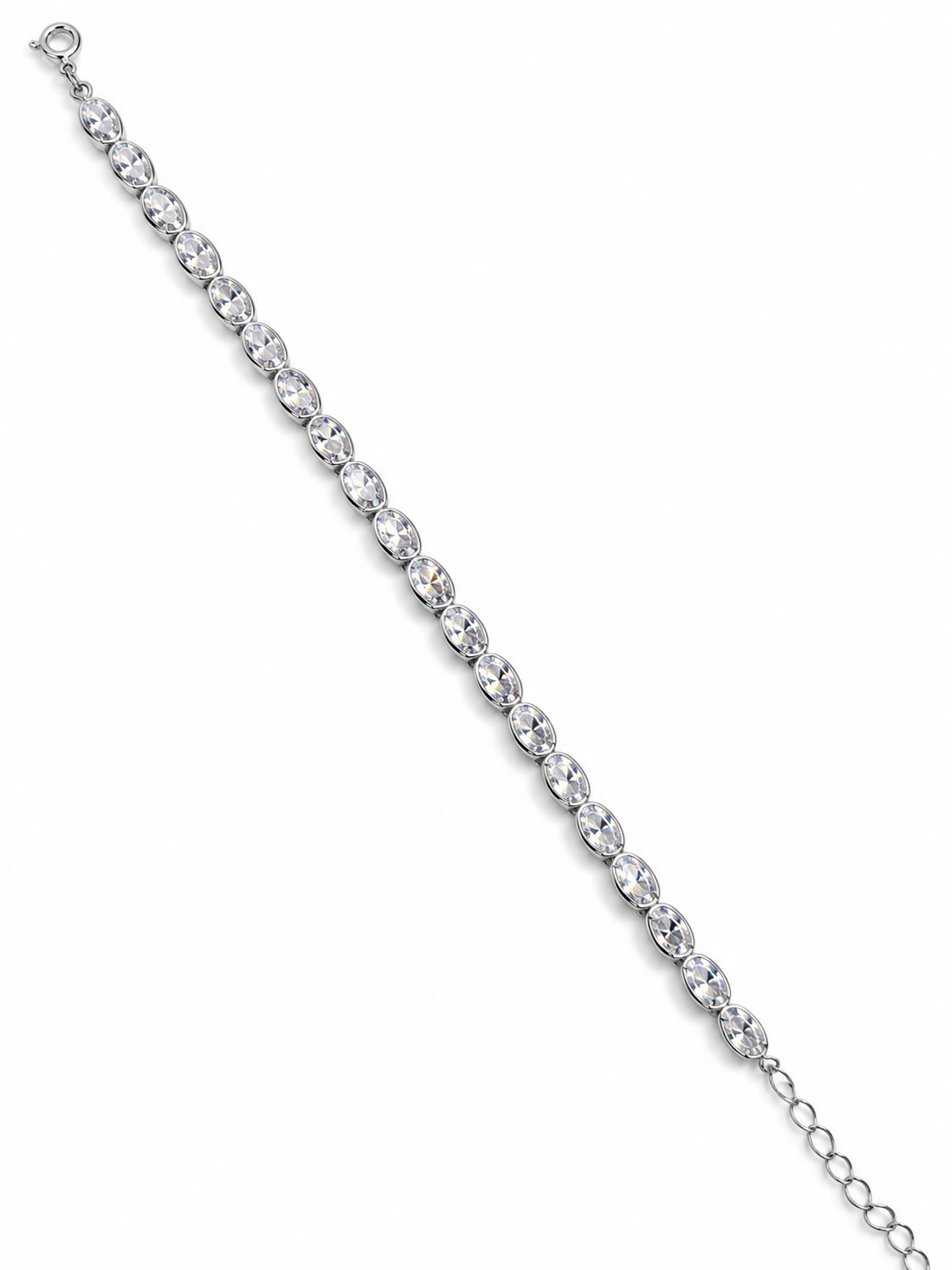 ZIRCONIA ETERNITY – Luxusní stříbrný náramek Ag 925 s oválnými zirkony