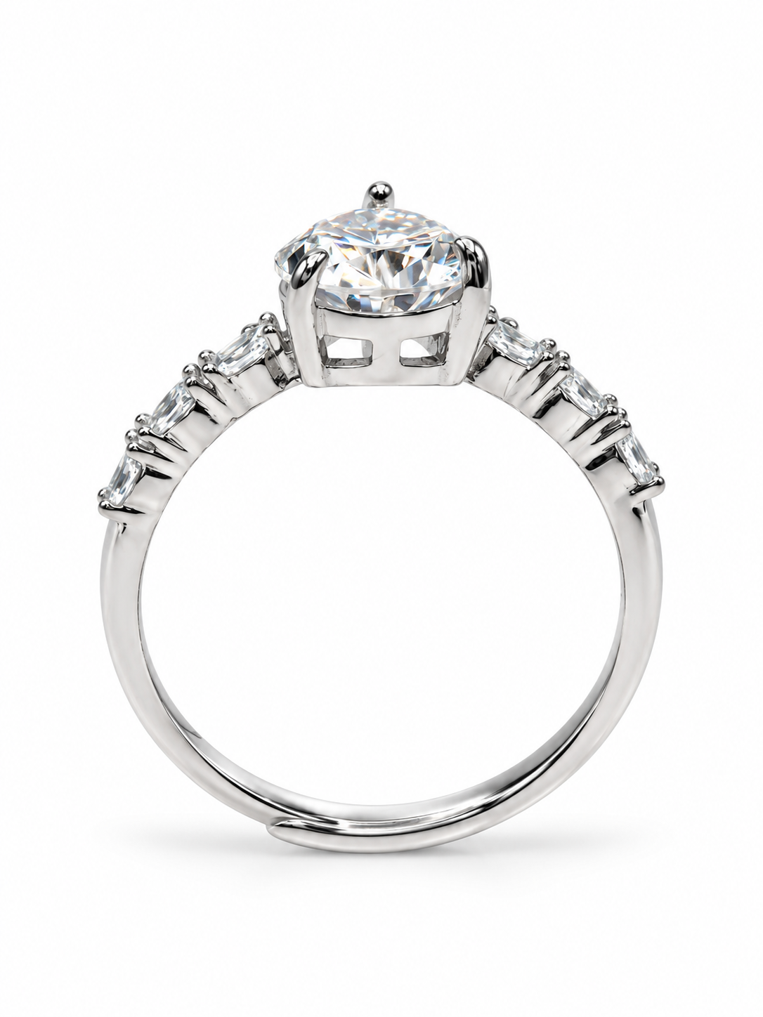 ELORIA 2CT – Luxusní prsten s moissanitem ve tvaru kapky, nastavitelná velikost | ANU JEWELRY
