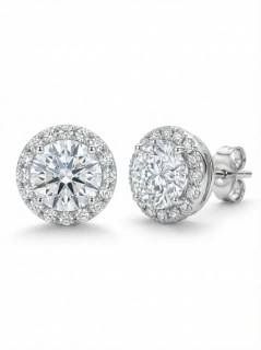 Náušnice „Halo Round Studs“