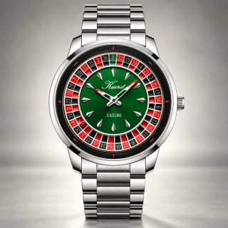 Pánské hodinky KUERST Casino Roulette s rotační ruletou a gravírovaným dýnkem