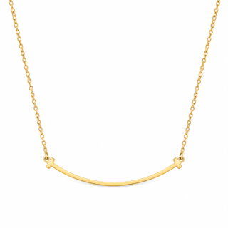 Elegantní dámský náhrdelník s prohnutou linií – stříbro pozlacené 14K zlatem, voděodolný