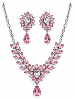 PINK ROYAL BLOSSOM – Luxusní růžová plesová šperková souprava