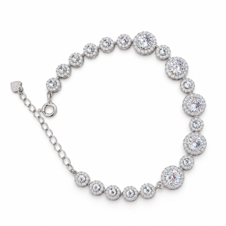 MOISSANITE ROYALE – Luxusní stříbrný náramek Ag 925 s moissanity