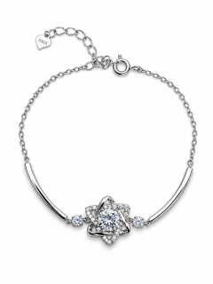 MOISSANITE CELESTIA – Luxusní stříbrný náramek Ag 925 s moissanitem 2 CT