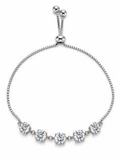 MOISSANITE LUMIÈRE 0,3 CT – Luxusní stříbrný náramek Ag 925 s moissanity