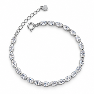 ZIRCONIA ETERNITY – Luxusní stříbrný náramek Ag 925 s oválnými zirkony
