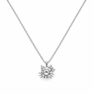 KITTY SPARKLE – Stříbrný náhrdelník Ag 925 s moissanitem 3 ct