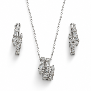 ARIA GEOMETRIC – Luxusní stříbrná souprava Ag 925 s moissanity 0,012 ct