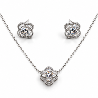 ROYAL CLOVER – Luxusní stříbrná souprava s moissanity 0,6 ct | ANU JEWELRY