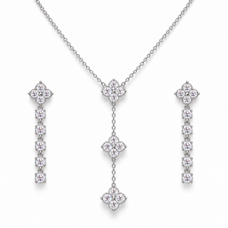 CRYSTAL CASCADE – Luxusní stříbrná souprava s moissanity 0,2 ct | ANU JEWELRY