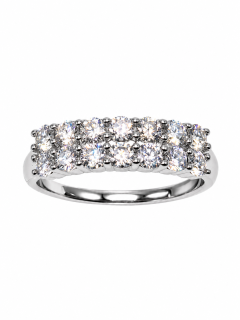 LAVINIA – Luxusní dvouřadý prsten s moissanity, nastavitelná velikost | ANU JEWELRY