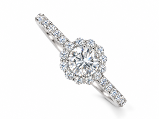AVELIA 1.35CT – Luxusní stříbrný prsten s moissanity a zářivým kruhovým zdobením | ANU JEWELRY