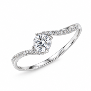 VIANA 1CT – Luxusní stříbrný prsten s moissanitem a elegantní spirálovou obroučkou | ANU JEWELRY